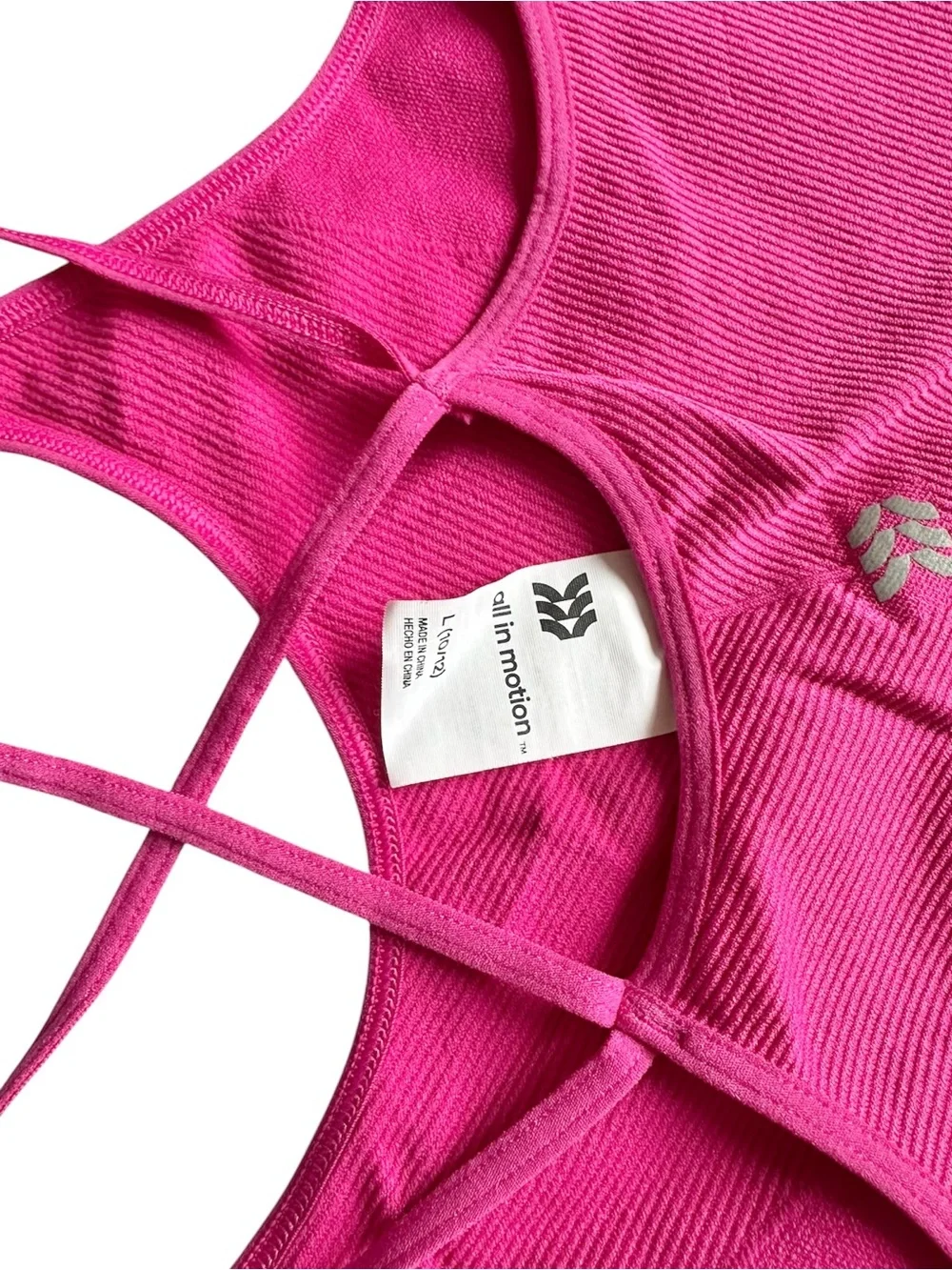 All in Motion Size 10/12 Girls strap magenta pink shorts leotard